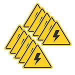 Haobase 10 Pcs Danger Symbol Electrical Hazard Warning Safety Sign Sticker - Self Adhesive Vinyl (5cm x 4.2cm)