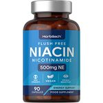 Vitamin B3 Nicotinamide 500mg | 90 Vegan Capsules | Flush Free Niacin Supplement | No Artificial Preservatives | by Horbaach