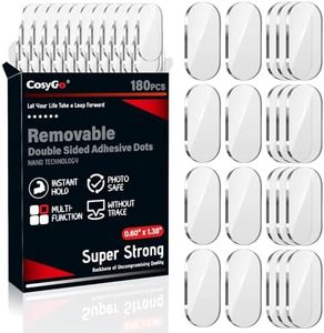 CosyGo Extra Large Removable Mounting Putty, Strong Double Sided Glue Adhesive Dots No Residue, Clear Museum Sticky Tack for Picture Decor Craft,180 Pcs 0.6 x 1.38 in