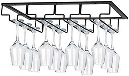 MOCOUM (4 Rows) - Wine Glasses Rack Under Cabinet Stemware Rack,Wine Glass Hanger Rack Wire Wine Glass Holder Storage Hanger for Cabinet Kitchen Bar (4 Rows)