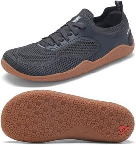 Men's Barefoot Shoes Minimalist Trail Running Sneakers Zero Drop Wide Toe Box Shoes for Men Deadlift Cross Gym Walking Training Shoes Dark Grey