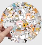 Cute Cat Stickers for Water Bottles 100pcs, Kawaii Kitten Cartoon Animal Stickers Decals for Kids Girl Teen, Aesthetic Waterproof Cat Stickers for Scrapbook Notebook Hydro Flask Laptop