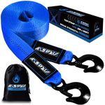 AXSIPEIX Nylon Tow Strap with Hooks Heavy Duty, 2”x20’(20,000lbs) Recovery Rope Car Tow Strap for UTV, ATV, Truck(Blue)