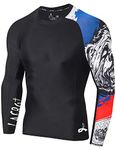 LAFROI Men's Long Sleeve UPF 50+ Baselayer Skins Performance Fit Compression Rash Guard-CLYYB (Asym Honor Strike, LG)