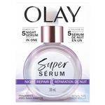 Olay Super Serum Night Repair with Salicylic Acid, Niacinamide, Lactic Acid, Glycerin & Peptide, 30 mL