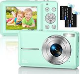 Digital Camera, HD 1080P 44MP Photo Camera, Compact Camera, Mini Digital Cameras, Rechargeable Digital Camera with 16X Digital Zoom for Children, Adults, Girls, Boys, Beginners (Green)