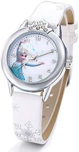 Maxpro France Montre La Reine de Neiges Elsa et Anna Frozen pour Enfant Fille, Blanc, Sangle, Blanc, Sangle