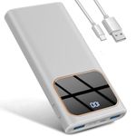 Power Bank High-Speed Charging 10000mAh, Portable Charger Dual Current Mode Phone Battery Pack with USB C Input & Output, PD 15W PowerBank Triple 3A for iPhone iPad Samsung Xiaomi Android Long Li