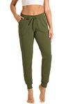 icyzone Women's Joggers Pants Active Sweatpants - Athletic Yoga Lounge Pants with Pockets (L, Army)