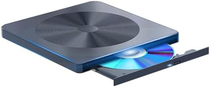 aelrsoch Unidad externa Blu-ray Reproductor de DVD/BD Lectura/Escritura Portátil USB 3.0 y Grabador de DVD Tipo C 4K Ultra Alta Definición para Win7/8/10/11/PC/Notebook PC
