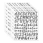 Zayookey 10 Sheets Alphabet Letter Stickers Self Adhesive Vinyl Letter Number Sticker Decals for Mailbox Sign DIY Scrapbooking Art Craft Clothing Decor (Black)