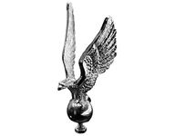 Highway Hawk Chrome Eagle Sculpture, Ornamental Chrome Statue for Motorcycle Fender or Car Bonnet Mascot, 3.5 inch High