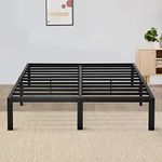 Olee Sleep 14 Inch Tall T-2000 Steel Slat Bed Frame, Queen, Black