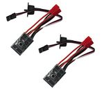 hobbypower Rc ESC 10A Brushed Motor Speed Controller for 1/16 1:18 Rc Car Boat Tank w/Brake (2 Pcs)