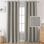 H.VERSAILTEX Linen Blackout Curtains Linen Curtains 84 Thermal Insulated Solid Grommet Top Drapes Room Darkening Curtains for Bedroom Window Curtains for Living Room 2 Panels, 52 by 84 Inch - Taupe