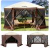 VEVOR Camping Gazebo Screen Tent, 12x12ft, Brown/Beige