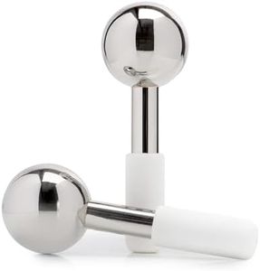 Saian Ice Globes Facial Roller for Face and Eyes - Stainless Steel Cryo Skincare Tool for Spa or Home Care - Cooling Esthetician Supplies with Icy Metal Rollers for Professional Facial Massage Use