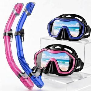 Snorkeling Gear for Adults Kids, Kwambiri Dry-Top Snorkel Set, 180°Panoramic Wide View Diving Mask Breathing Freely Snorkel Mask for Snorkeling Scuba Diving Swimming Travel