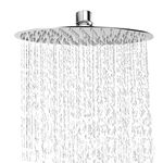 Rain Shower Head, WOOPHEN 12 Inch 304 Stainless Steel Rainfall Showerhead, Mirror-Like Look,Swivel Spray Angle, Voluptuous Shower Experience, Easy Installation, Chrome Finish