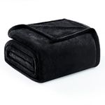 Exclusivo Mezcla Double Size Soft Bed Blanket, 230 x 168 CM Fleece Velvet Blanket for Bed, Fluffy Blankets Bed, Warm, Cozy, Plush and Lightweight Black Blanket