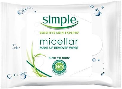 Simple Kind to Skin Cleansing Wipes Micellar 4 Count Gentle and Effective Makeup Remover Free From Color and Dye, Artificial Perfume and Harsh Chemicals 25 Wipes