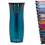 Contigo West Loop Autoseal Travel Stainless Steel Thermal Vacuum Flask, Leakproof Tumbler, Coffee Mug with BPA Free Easy-Clean Lid, 470 ml, Bay