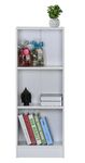 DeckUp Plank Lexis 3-Shelf Engineered Wood Book Shelf and Display Unit (White)