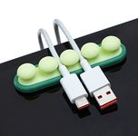 Mockery Cable Clips, Cord Management Organizer, Silicone Adhesive Hooks, Wire Cord Holder for Power Cords and Charging Accessory Cables, Mouse Cable, PC, Office and Home (Green, Pack of 1)