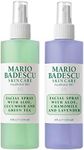 Mario Badescu Facial Spray 2 Piece Set, Includes Aloe, Chamomile & Lavender Face Mist PLUS Aloe, Cucumber, Green Tea Face Mist for All Skin Types, Dewy Finish, 4 Fl Oz, 2 Count (Pack of 1)