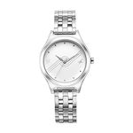 Fastrack Women's Analog White Dial Silver Band Metal Watch