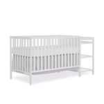 Dream On Me Synergy Convertible Crib and Changer in White with Detachable Changing Table, JPMA Certified, 1” Changing pad