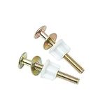 2Packs Toilet Seat Screws, Steel Toilet Seat Hinge Bolts and Nuts, Heavy Duty Toilet Seat Fastener with Plastic Nuts and Metal Washers, Toilet Hardware Replacement for Top Mount Toilet Seat Hinges