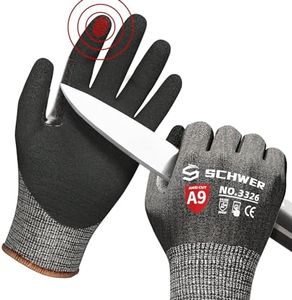 Schwer ProGuard Highest Level Cut Resistant Work Gloves PR3326 for Extreme Protection，ANSI A9 Cut Gloves with Reinforced Thumb, Non Slip, Breathable, Cooling, Durable, Touch-screen, Black 1 Pair（M）