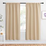 NICETOWN Kitchen Room Darkening Curtains - Panel Home Fashion Thermal Insulated Solid Rod Pocket Curtains for Window(Biscotti Beige, 1 Pair, 42 inches Wide by 72 inches Long)