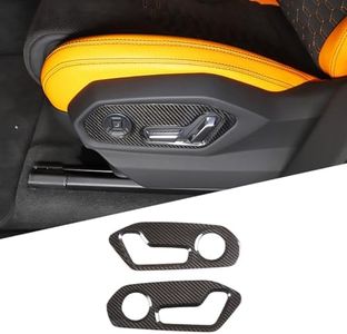 RURZTDAKM Car Seat Adjustment Switch Trim Panel Cover Fit for Lamborghini Urus 2018-2021 Real Carbon Fiber Auto Decoration Accessories 2PCS (Black Carbon Fiber)