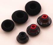 Earbuds Eartips Kit Replacement for Plantronics Voyager 5200, Small Medium & Large 3 Size Ear Gels Tips and Foam Cover for Plantronics Voyager 5200 Eartip Kit [ 3 Pack ] (Gray Red)