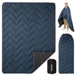 KingCamp Camping Blanket Thermal,All-Weather Warm Sherpa Fleece,Travel Blanket, Camping Quilt,Camping Equipment for Picnic,Hiking,Car,Outdoor & Indoor (Grey/Navy,200x145cm)