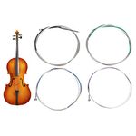 4Pcs Violin Strings,Size 4/4 and 3/4 String Universal Full Set (G D A E) Violin,String Instrument Accessories,Classic Silver Strings Steel Core with Nickel Plated Ball Head for Violin Instruments