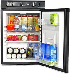 Smad Frigo Camping Gaz, 60L, Frigo Trimixte 12V 220V Gaz, Réfrigérateur Silencieux pour Camping-car, Caravane, 28mbar, Noir