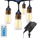 LITVERSE Solar String Lights E27 |10 LED | 19FT with 8 Lighting Mode, Solar and USB Powered with Display Panel Decorative, Diwali,Festival,Outside Garden Yard Balcony (Warm White)