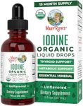 Potassium Iodide | Iodine Supplement | 1 Year Supply | Iodine Drops | USDA Organic | Nascent Iodine | Vegan | Packaging May Vary | 1 Fl Oz