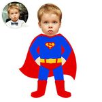 ASSIALL Personalised Face Mini Me Pillow Custom Face Doll Shaped Cushions 3D Duplex Printing Sofa Car Poly Cotton Throw Pillow Home Ornament Plush Toy Handcraft Gift (Superman), 8''