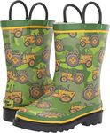 Western Chief Boy's Waterproof Printed Rain Boot, Vintage Tractors, 9 M US Toddler