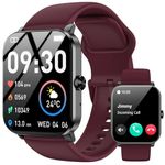 Smart Watch for Women Men with Bluetooth Call, 1.85" HD Touch Screen Fitness Watch, 120+ Sports Modes, IP68 Waterproof Fitness Tracker, Heart Rate, Sleep Monitor, Smartwatch for Android iOS(Red)