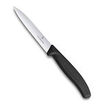 Victorinox Swiss Made, Stainless Steel Swiss Classic Paring Knife, 10 cm, Serrated Edge with Pointed Tip, Professional and Household Kitchen Tools, Kitchen Items, Black, 6.7733 | Multipurpose Knife