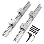 ANWOK 2PCS Linear Rail SBR16-400MM Linear Rail Guide CNC Part and 4Pcs SBR16UU Block, Linear Motion Bearing Block for SBR16 Linear Guide Rail for CNC Machine