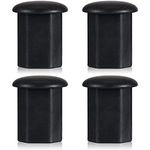 4 Pieces Lacrosse Tape Saver Butt End Lacrosse End Cover Caps Plastic Polygon Lacrosse End Caps Lacrosse Butt End Cover Caps Lacrosse Hockey Stick Supplies, Black