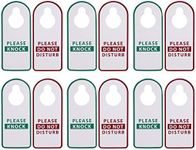 Do Not Disturb Sign - 12-Pack Do Not Disturb, Please Knock Door Hanger, Double Sided Plastic Door Knob Hanger for Privacy, Ideal for Home, Hotel Rooms, B&B, (3.5 x 9.8 in.)