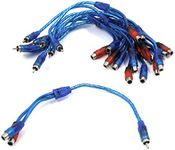 Antrader 10-Pack 1 Male to 2 Female Plugs RCA Y Splitter Cable Car Audio Converter Cord Adapter Wire