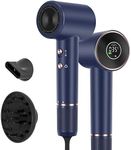 Air-Sonic Hair Dryer, PARWIN PRO BEAUTY HD-LED Display Hairdryer with 110,000RPM Brushless Motor, 200 Million Negative Ionic hairdryers, 25M/S Air Flow for Fast Drying (Blue)